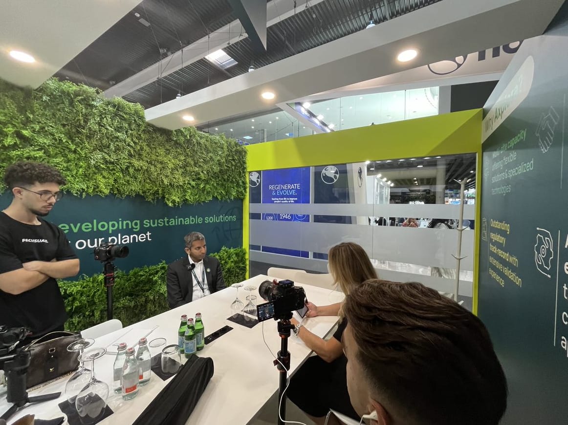 Arul Ramadurai, CCO at Axplora, getting interviewed for CPHI Worldwide 2023 in barcelona